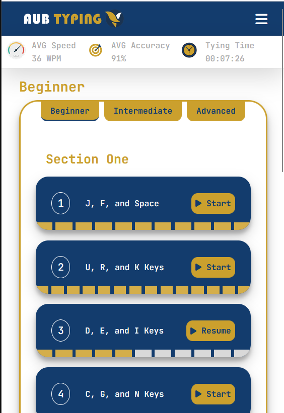 AUB Typing Project